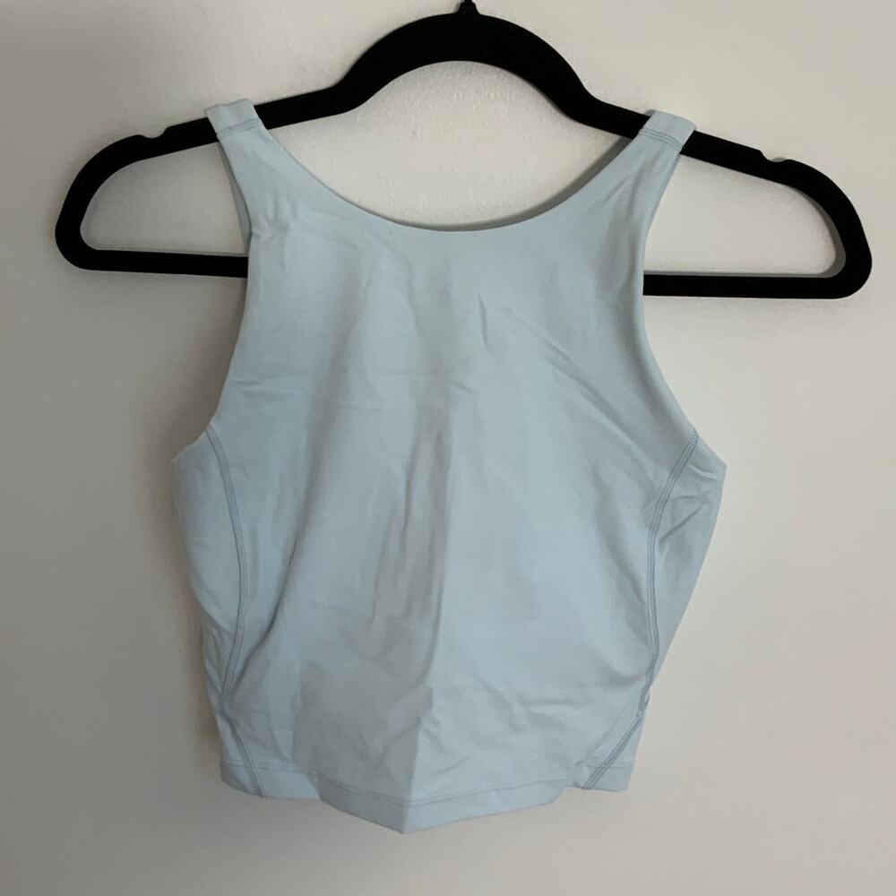 Lululemon Align Ribbed High-Neck Tank Top Light Blue Cropped Size 4